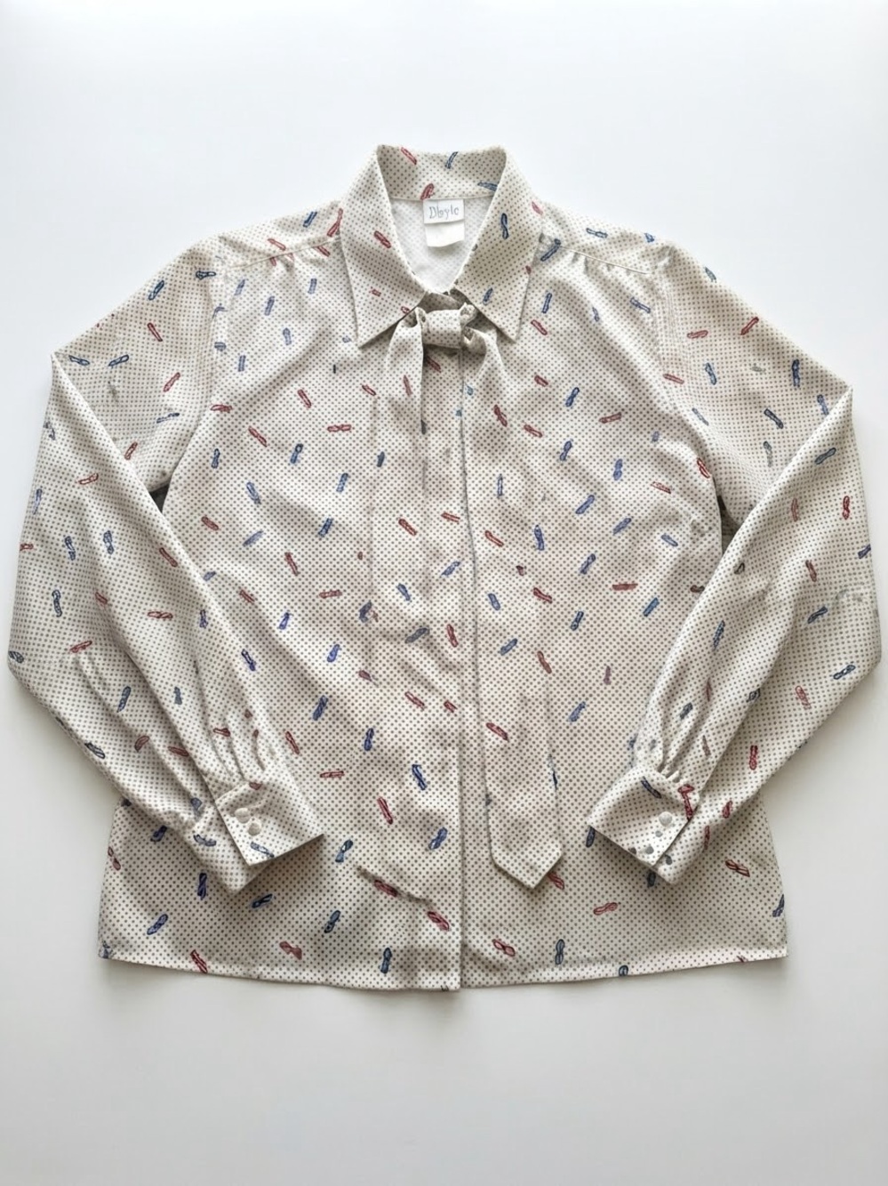 Vintage Bleyle Abstract Print Long Sleeve Blouse Size 16 (XL) Retro 80s